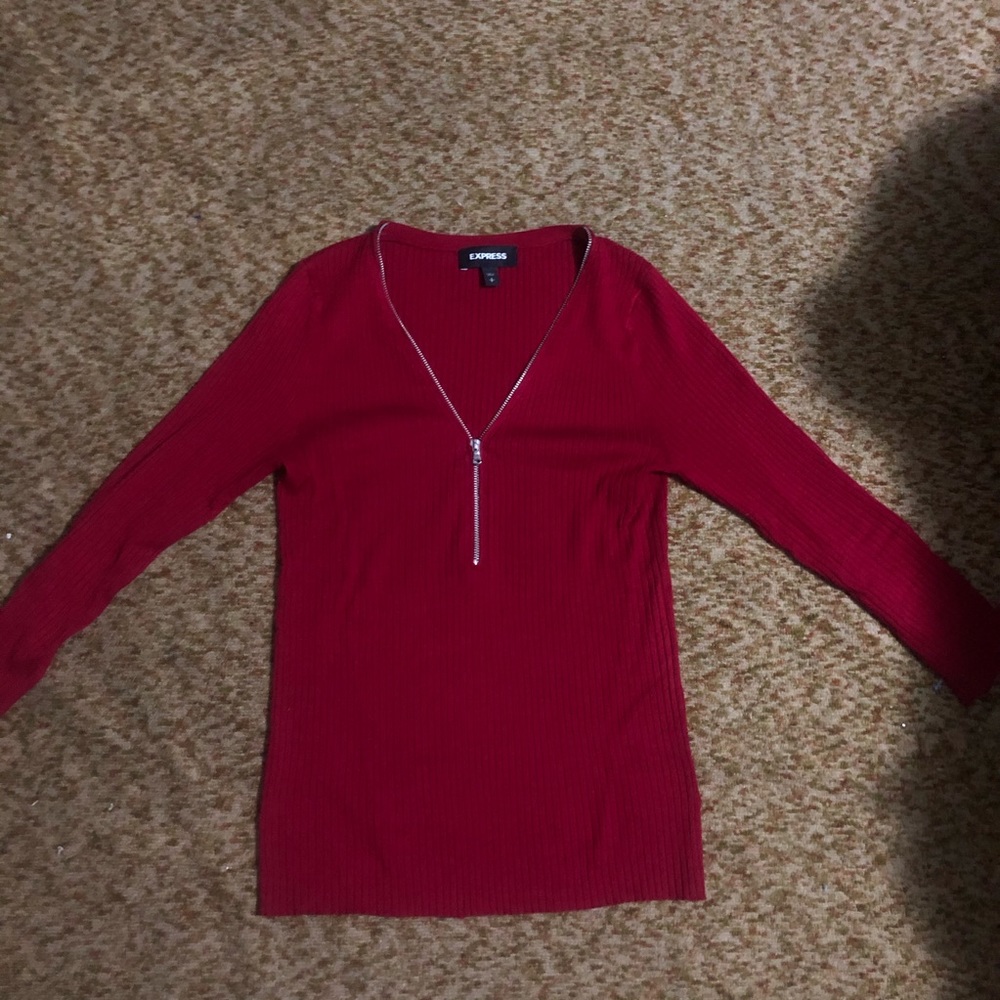 Express Zip Up Red Sweater size S